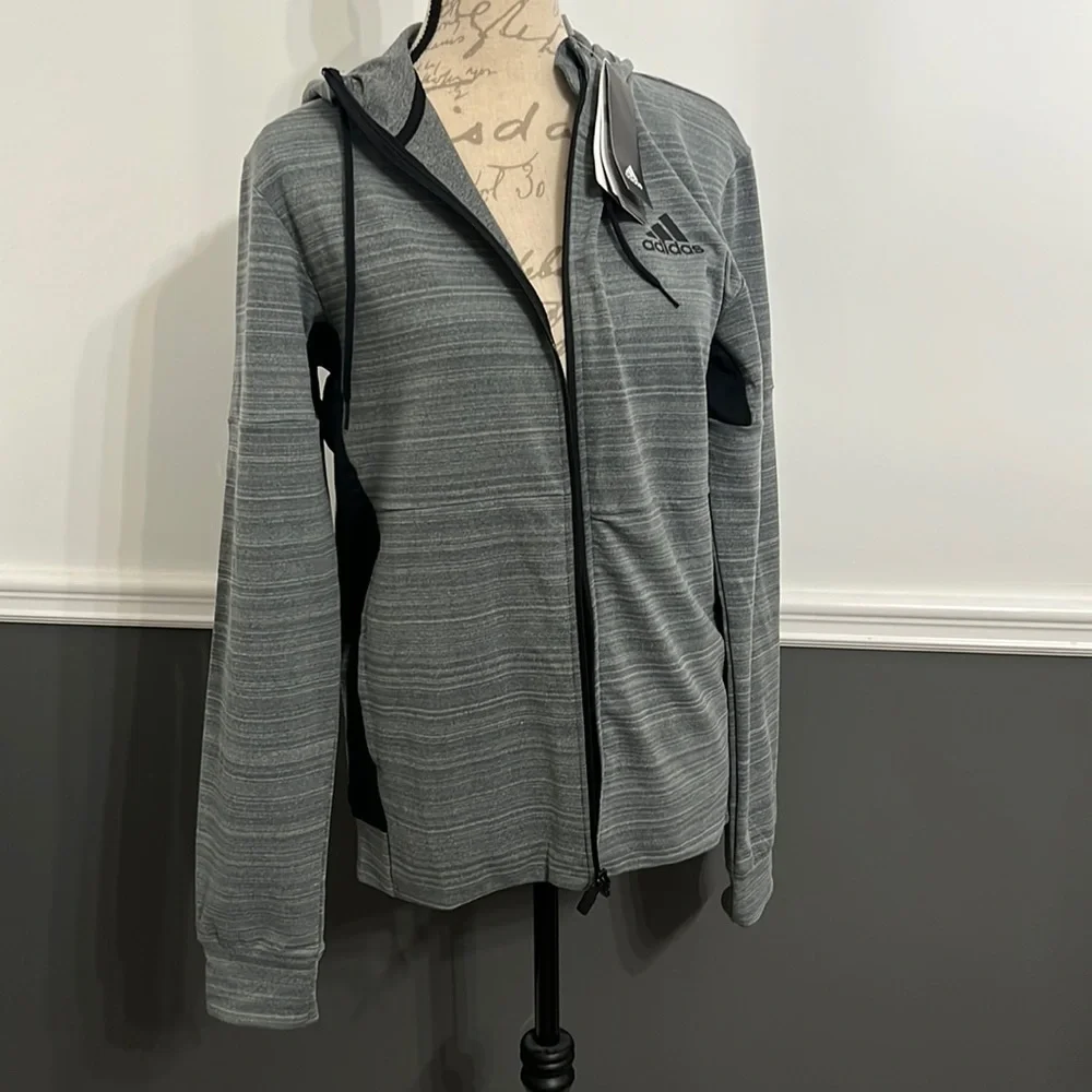 Adidas Zip Up Hoody Gray Small Unisex New with Tags